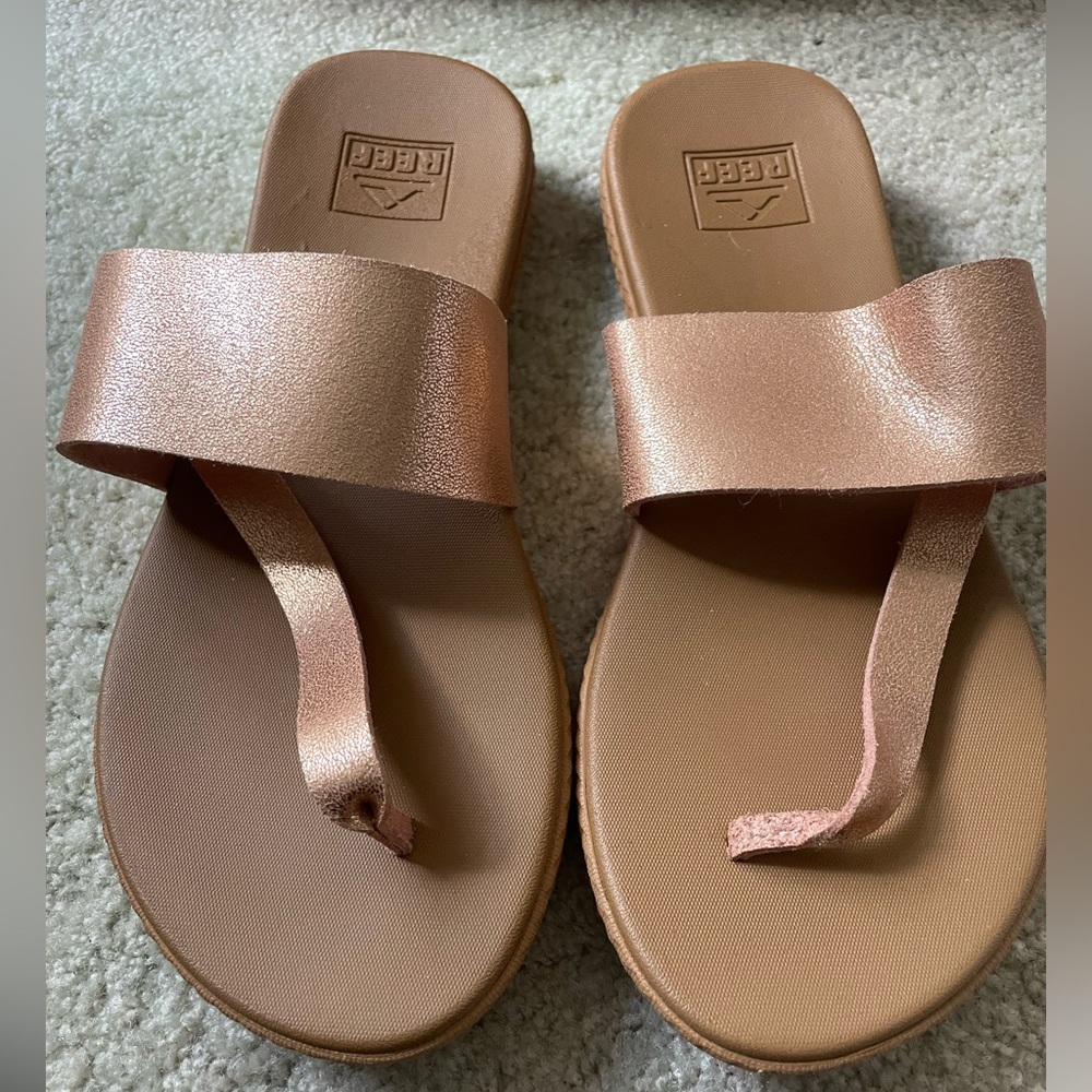 Reef Bounce Sol Cushion sandals rose gold womens sz 8